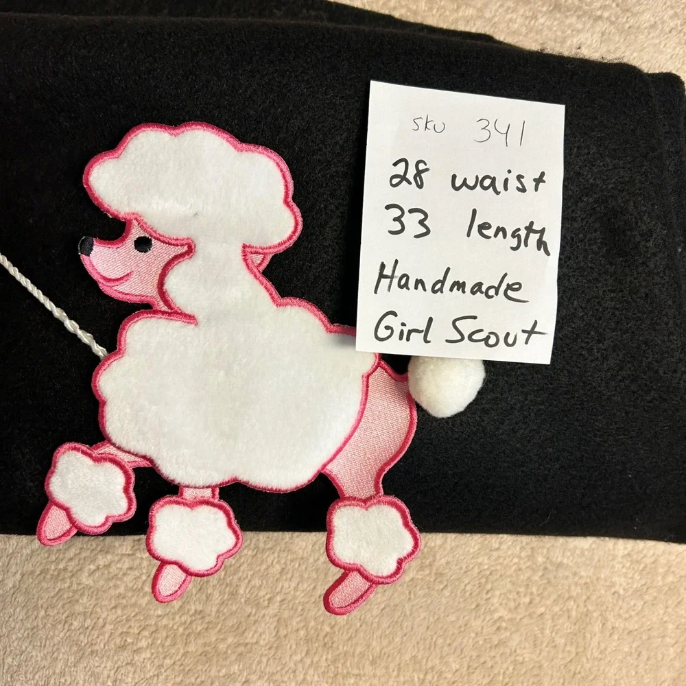 Handmade Kids Girl Scout sock hop Felt Poodle Skirt 1950s 28 Waist 33 Long